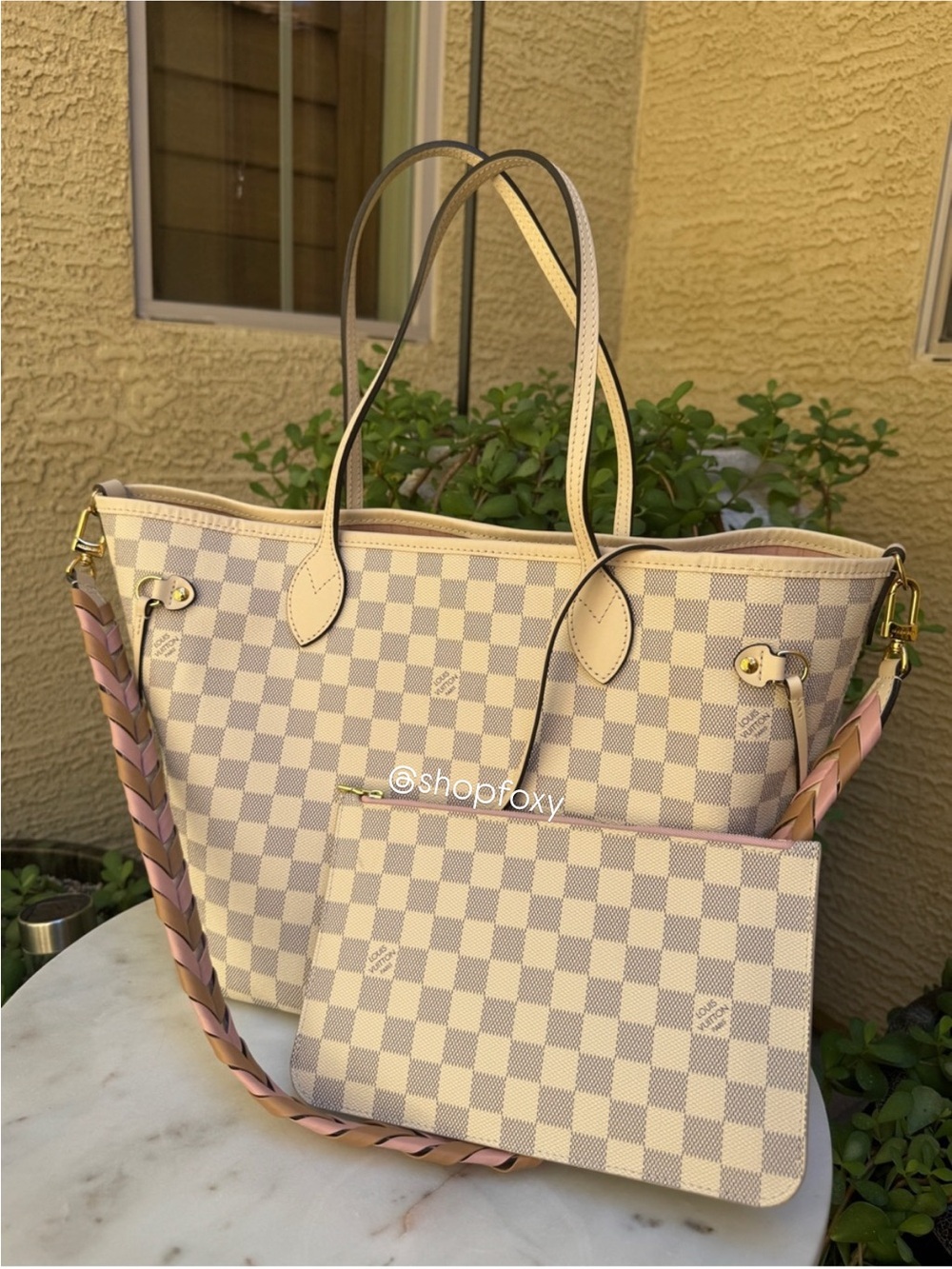 Louis Vuitton Braided Damier Azur Neverfull MM